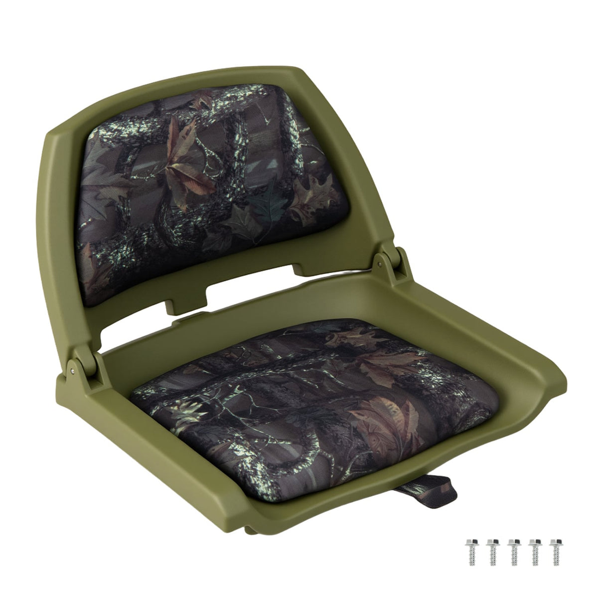 Boat Seat Folding Low Back Boat Chair with Marine-Grade PVC-Green-Water Sports-DECOROLALA