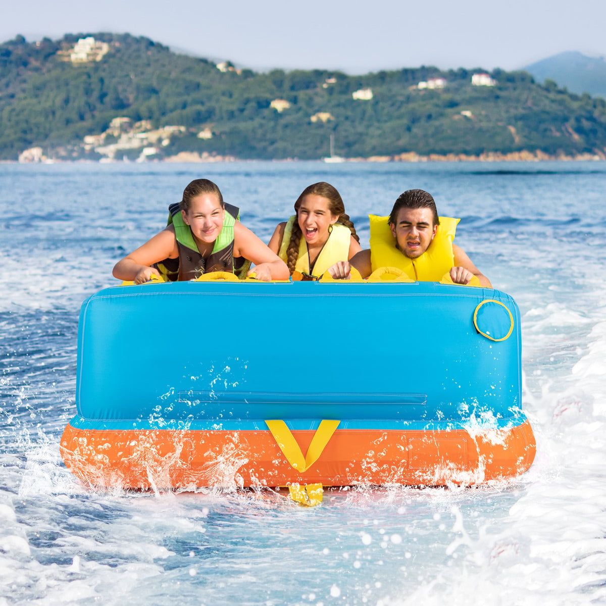 Boating 3 Riders Towable Tube Water Sport Towables Sofa Pull Tube with Nylon Cover-Water Sports-DECOROLALA