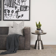 Bobbi Textured Polished Nickel Cast Aluminum Metal Accent Table-Accent Tables-DECOROLALA