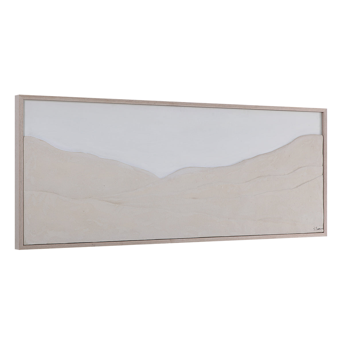Bobier 60" Wide Wall Art with Wood Frame, Cream-Canvas Prints-DECOROLALA