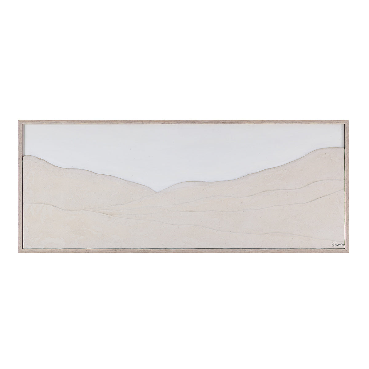 Bobier 60" Wide Wall Art with Wood Frame, Cream-Canvas Prints-DECOROLALA