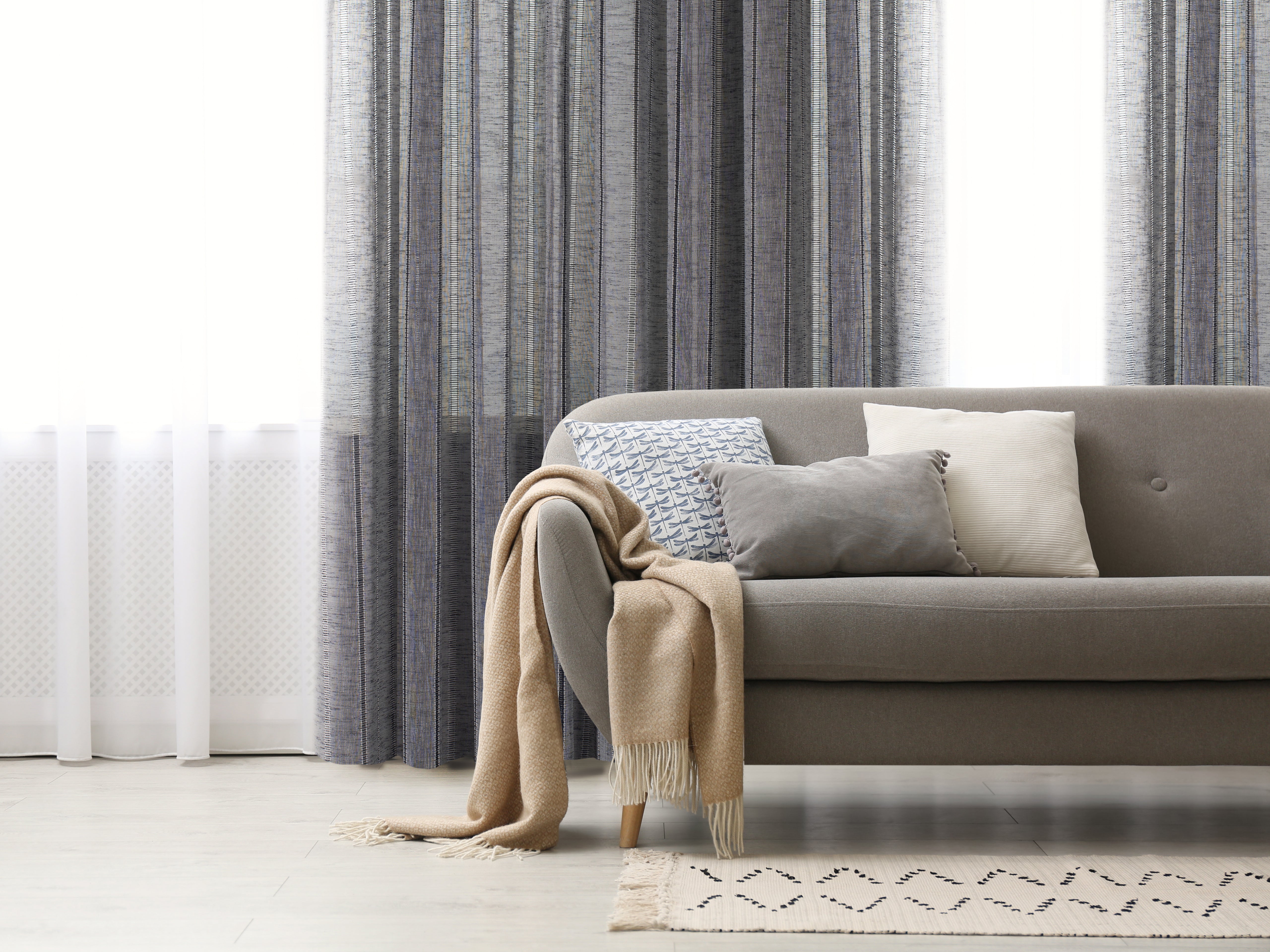 Boca Jacquard Semi Sheer Grommet Curtain-Curtains-DECOROLALA