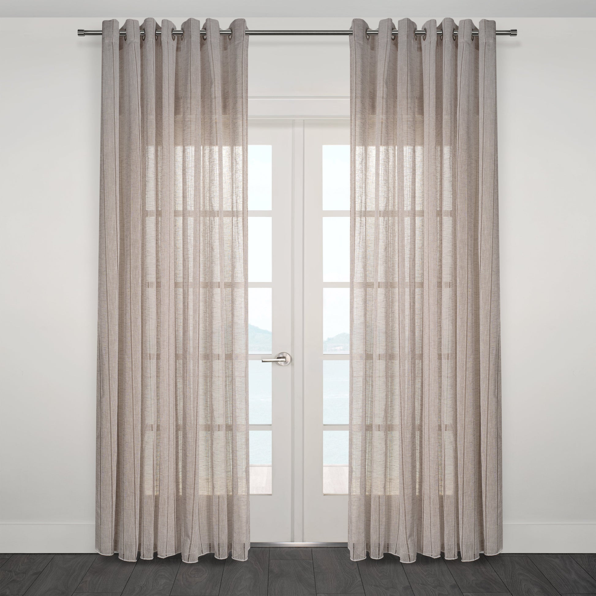 Boca Jacquard Semi Sheer Grommet Curtain-Curtains-DECOROLALA