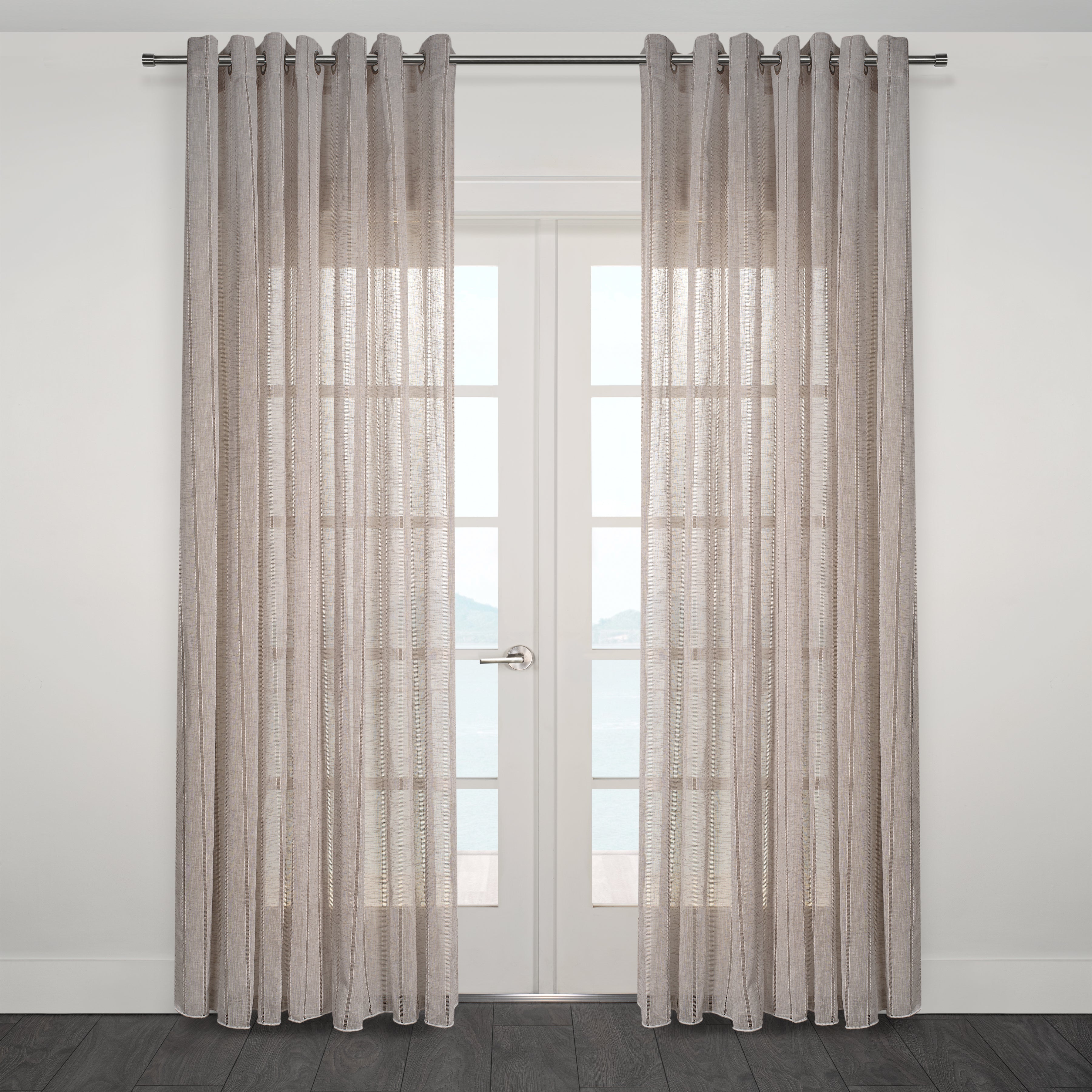 Boca Jacquard Semi Sheer Grommet Curtain-Curtains-DECOROLALA