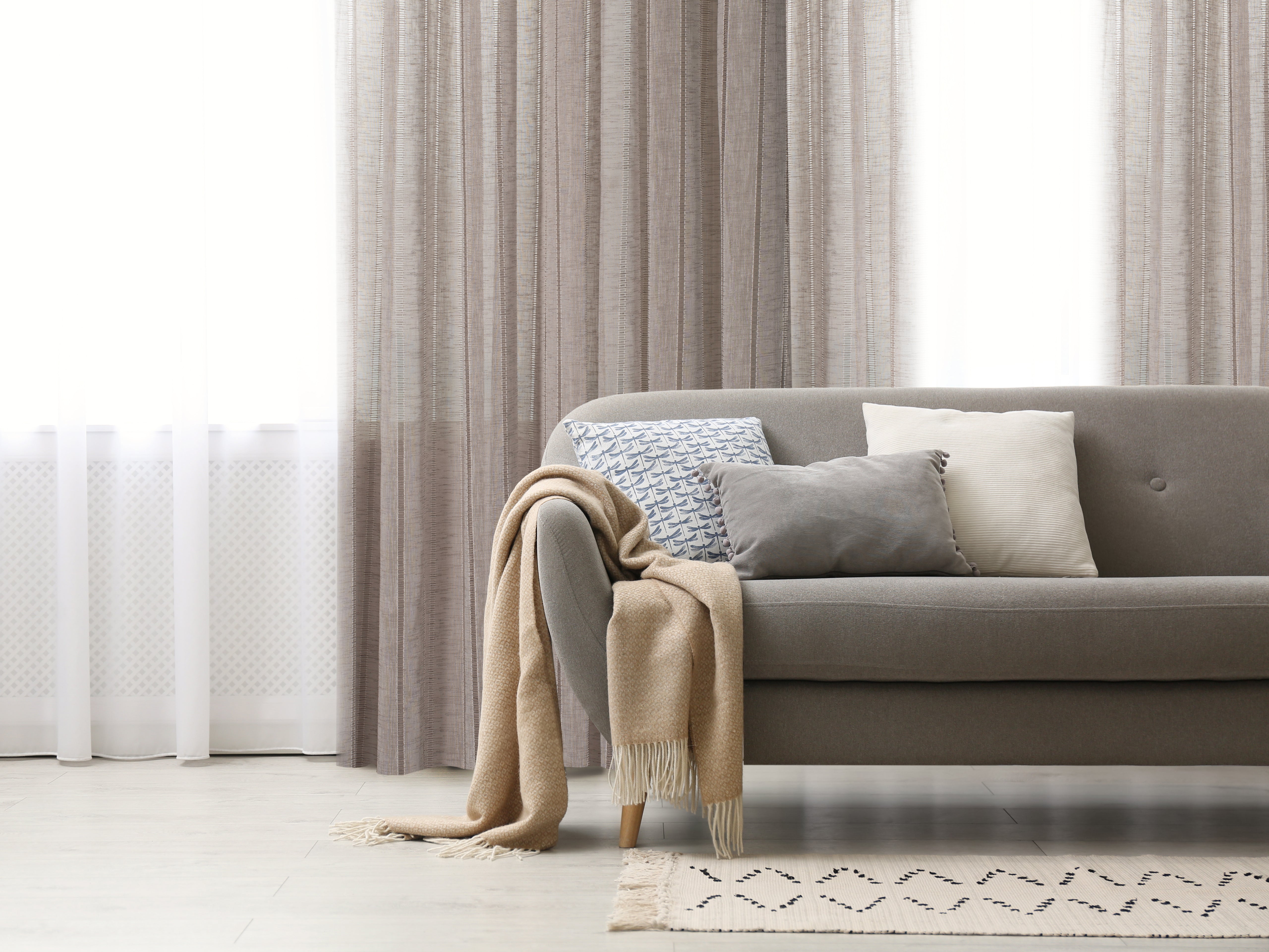 Boca Jacquard Semi Sheer Grommet Curtain-Curtains-DECOROLALA