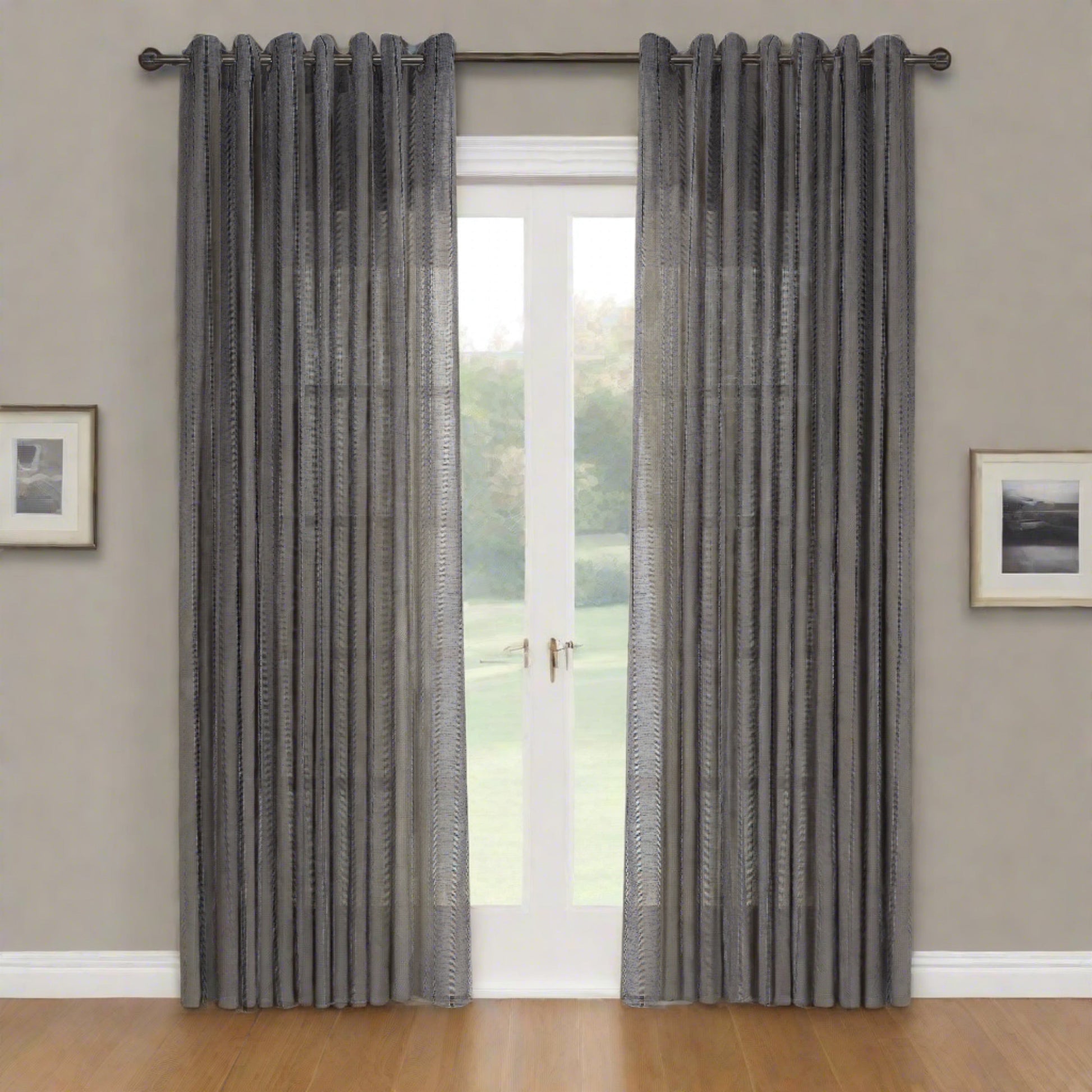 Boca Jacquard Semi Sheer Grommet Curtain-Curtains-DECOROLALA