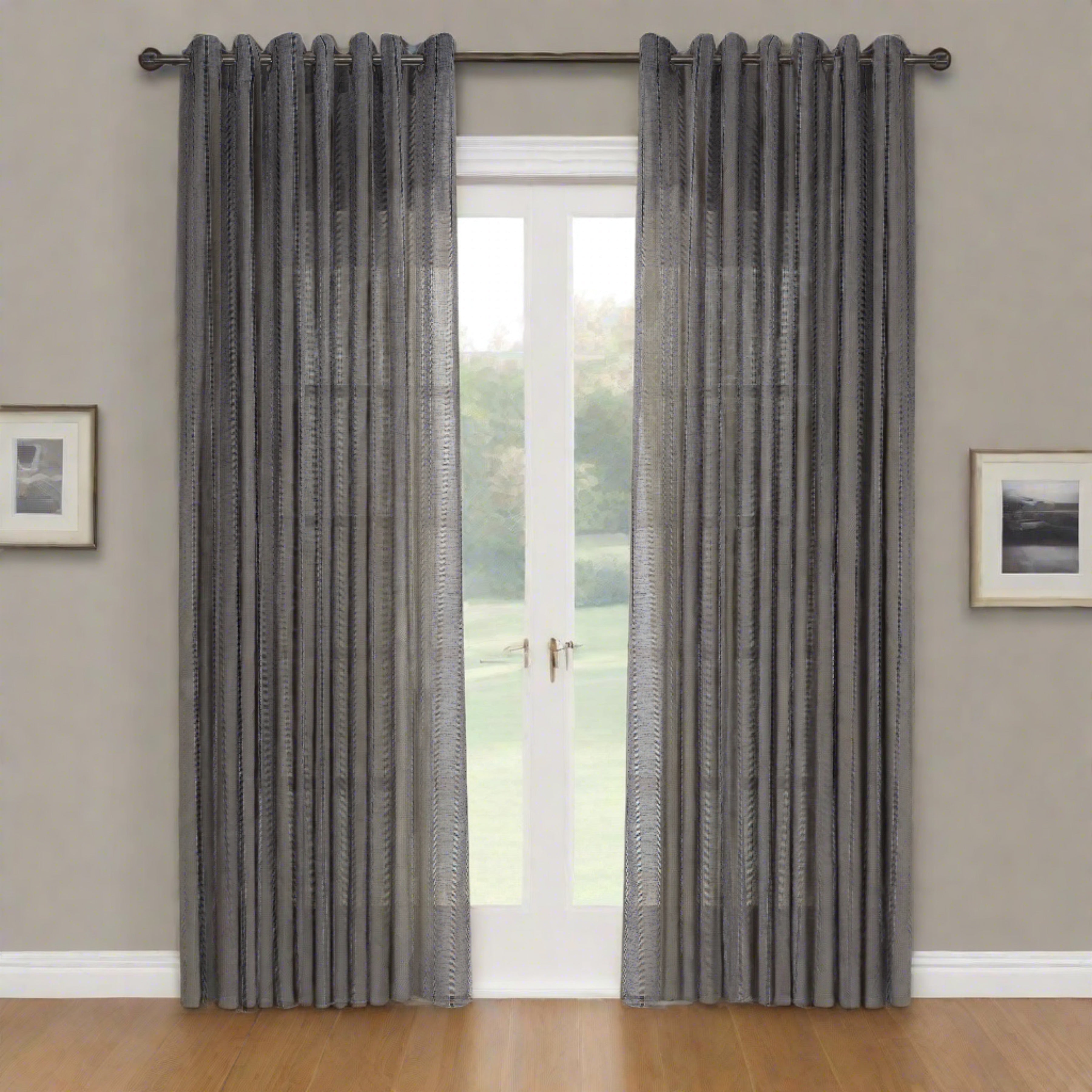 Boca Jacquard Semi Sheer Grommet Curtain-Curtains-DECOROLALA