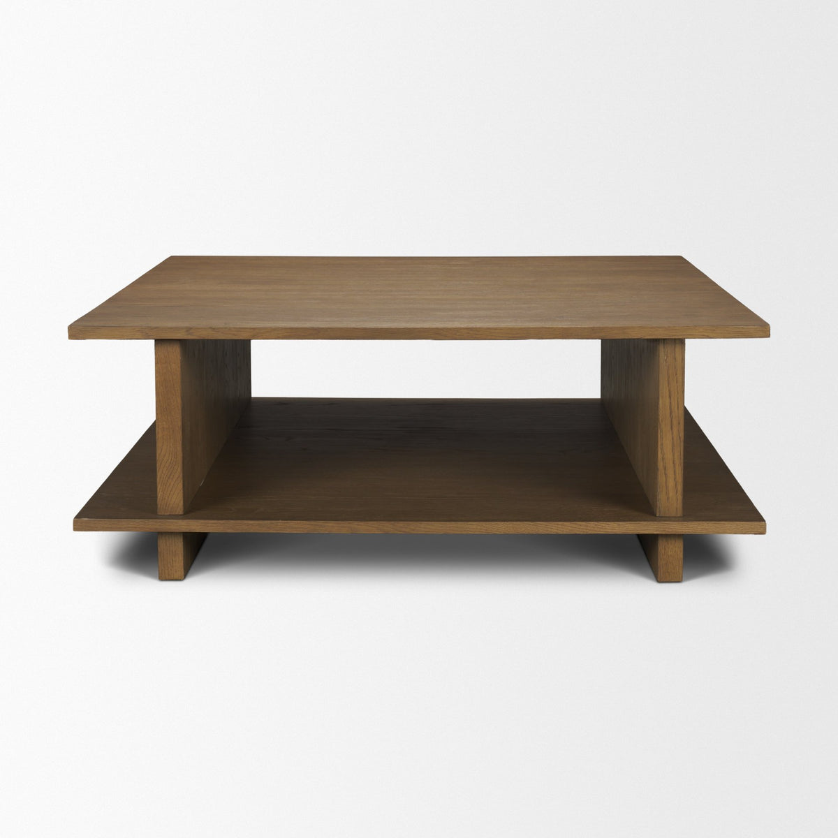 Boden 42" Square Wood Coffee Table w/ Open Shelf-Coffee Tables-DECOROLALA