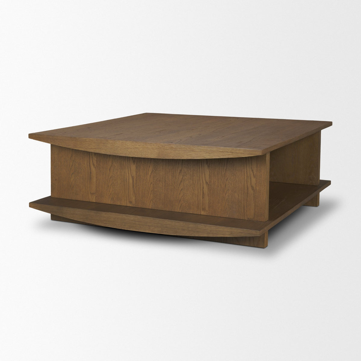 Boden 42" Square Wood Coffee Table w/ Open Shelf-Coffee Tables-DECOROLALA