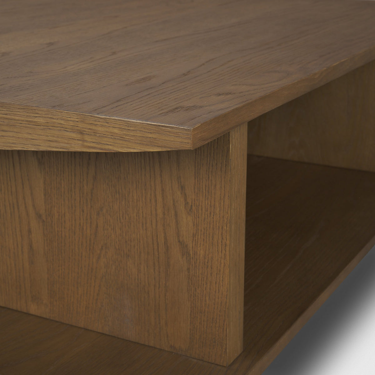 Boden 42" Square Wood Coffee Table w/ Open Shelf-Coffee Tables-DECOROLALA