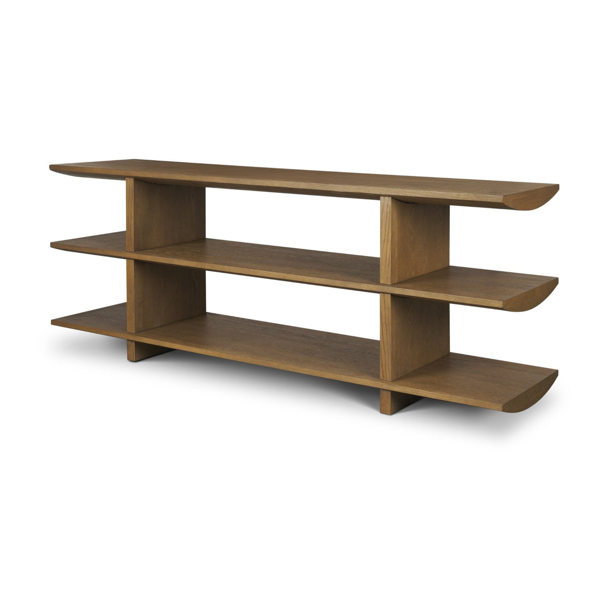 Boden 74" Wood Console Table w/ Open Shelves-Media Console-DECOROLALA