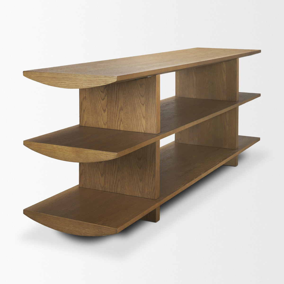 Boden 74" Wood Console Table w/ Open Shelves-Media Console-DECOROLALA