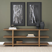 Boden 74" Wood Console Table w/ Open Shelves-Media Console-DECOROLALA