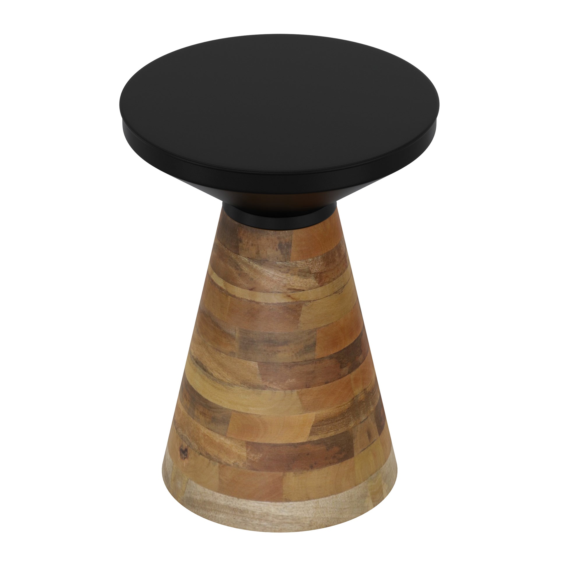 Boden Accent Table - Black Mango Wood Mid-Century Modern-DECOROLALA