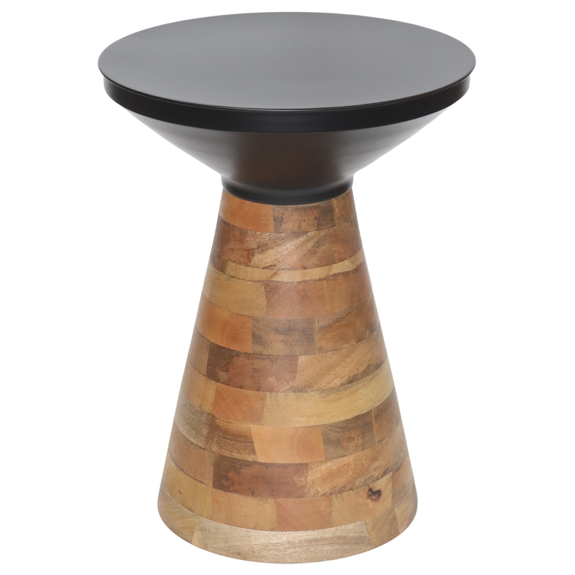 Boden Accent Table - Black Mango Wood Mid-Century Modern-DECOROLALA
