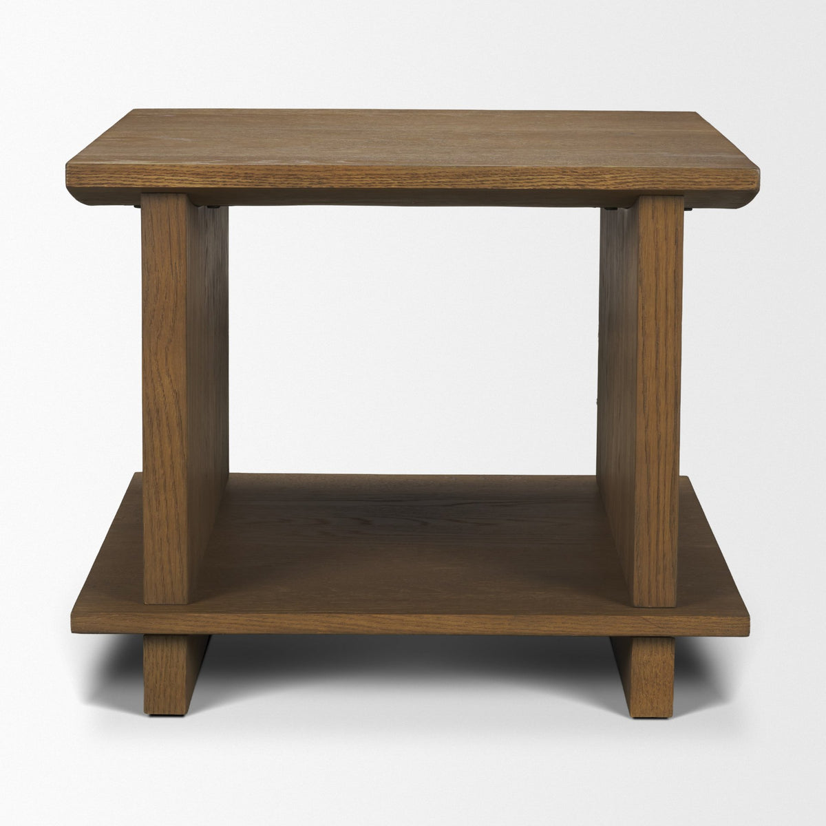 Boden Wood Side Table w/ Open Shelves-Accent Tables-DECOROLALA