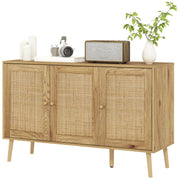 Bohemian Sideboard - Rattan, Adjustable Shelf, Natural Wood-DECOROLALA