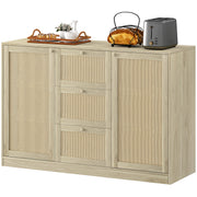 Boho Sideboard - Rattan Buffet Cabinet with 3 Drawers Natural-DECOROLALA