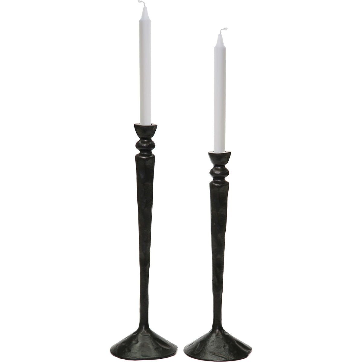 Bollington Indoor Aluminum Candle Holder, Black-Candle Holders-DECOROLALA