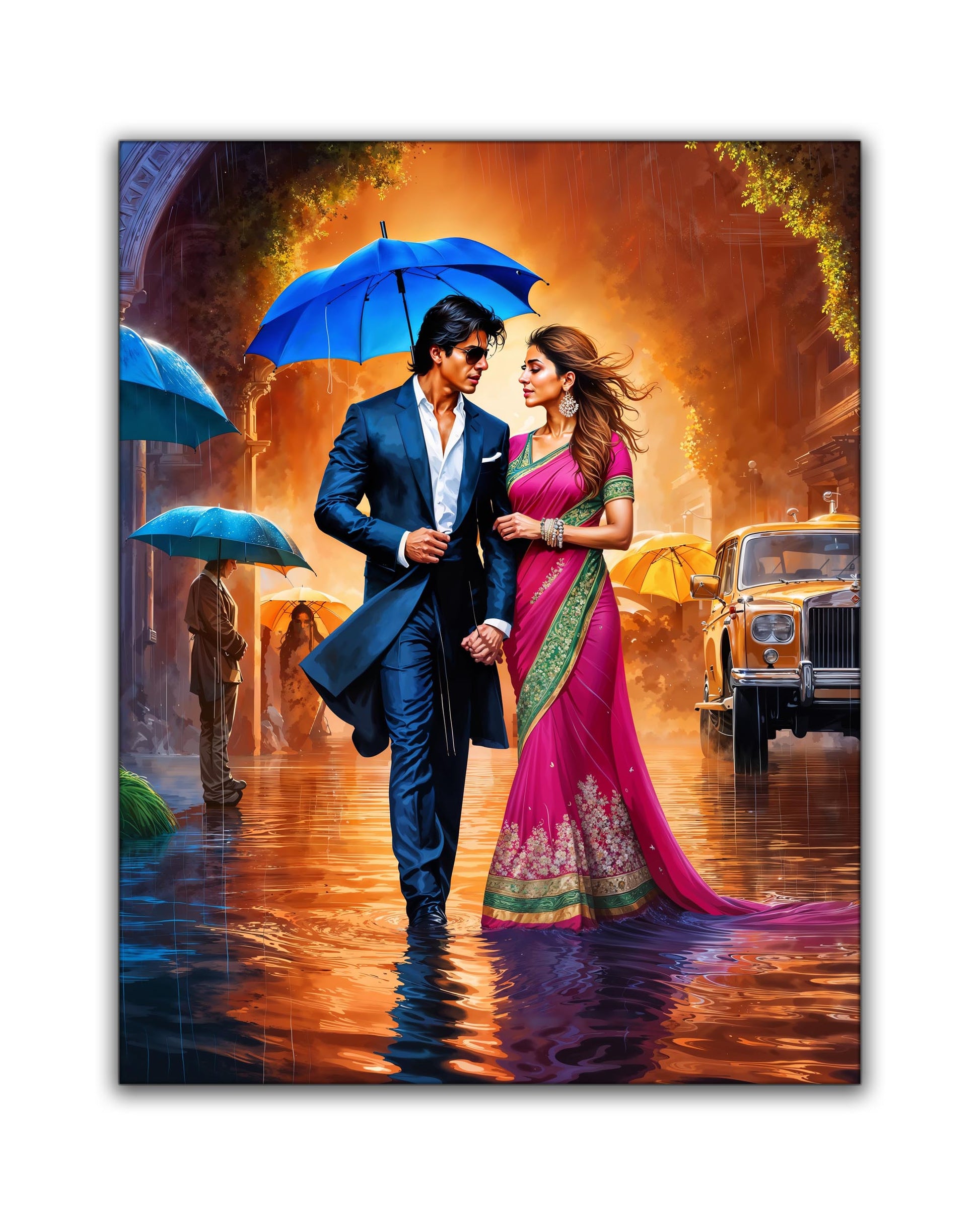 Bollywood "Boy Meets Girl" Vintage Canvas Wall Art-Wall Art-DECOROLALA