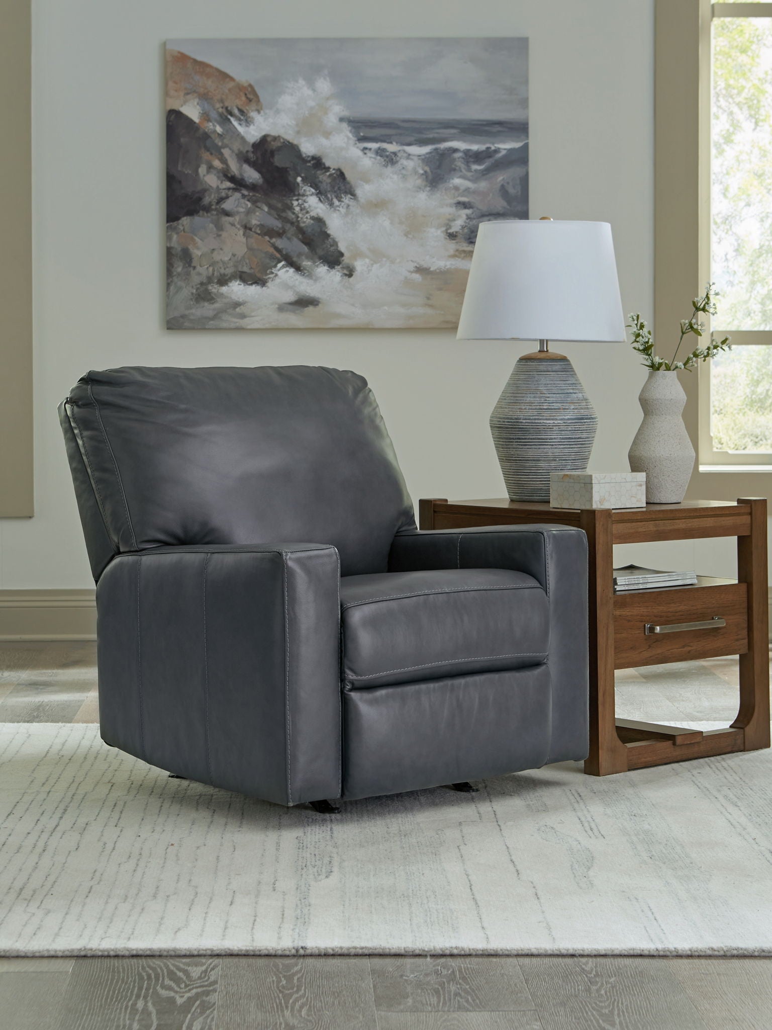 Bolsena Rocker Recliner - Caramel Leather-Rocker Chairs-DECOROLALA