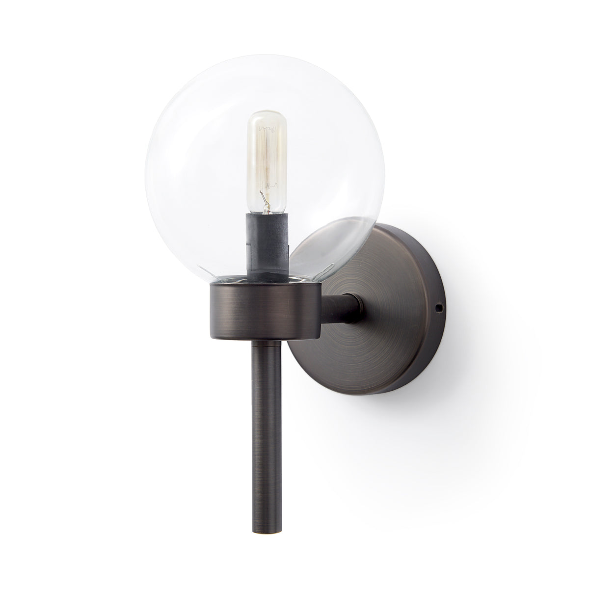 Boltern II 6x12 Black Toned Glass Globe Wall Sconce-Wall Sconces-DECOROLALA