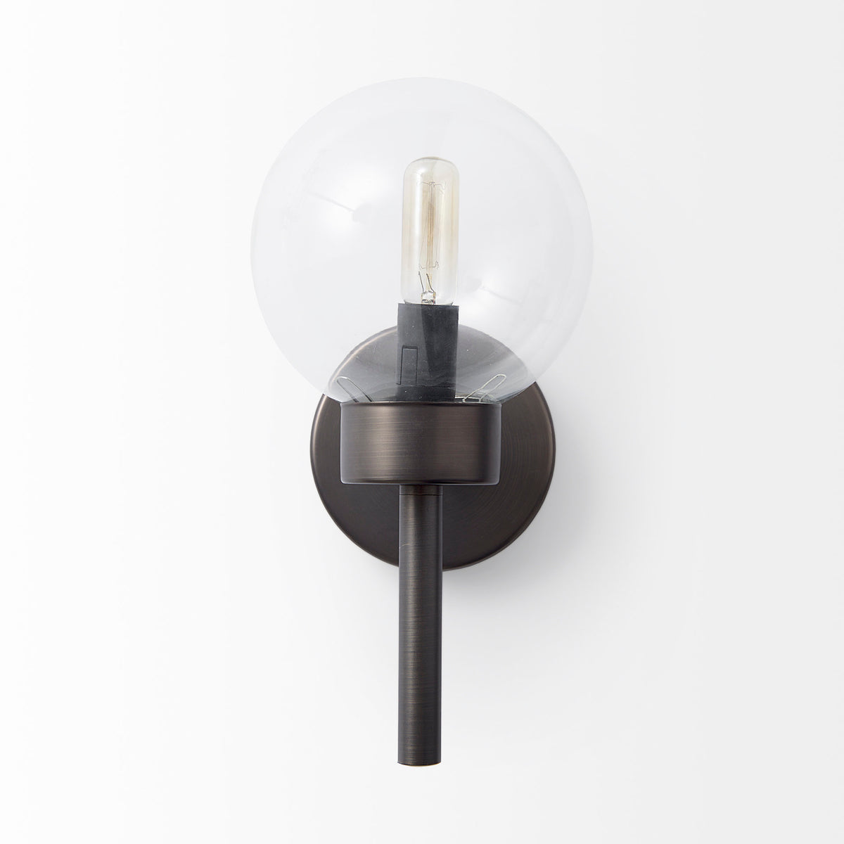 Boltern II 6x12 Black Toned Glass Globe Wall Sconce-Wall Sconces-DECOROLALA