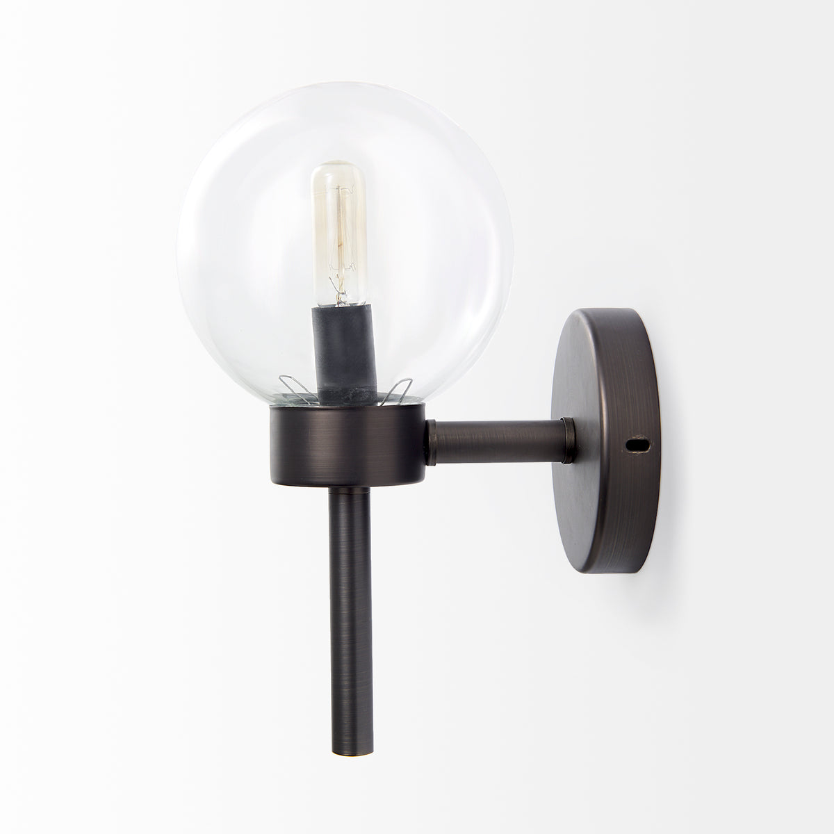 Boltern II 6x12 Black Toned Glass Globe Wall Sconce-Wall Sconces-DECOROLALA