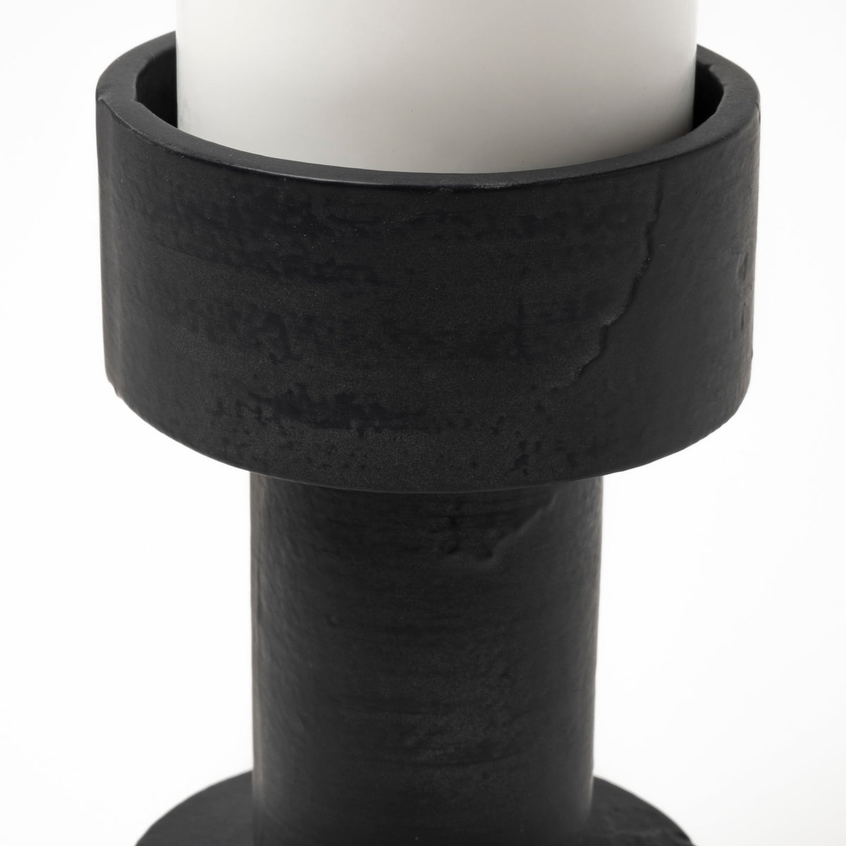 Bolton I 3.9L x 3.9W x 10.6H Black Metal Table Candle Holders-Table Candle Holders-DECOROLALA