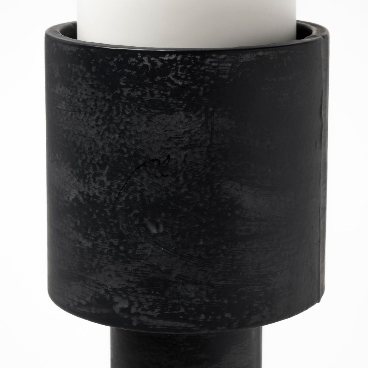 Bolton I 3.9L x 3.9W x 10.6H Black Metal Table Candle Holders-Table Candle Holders-DECOROLALA