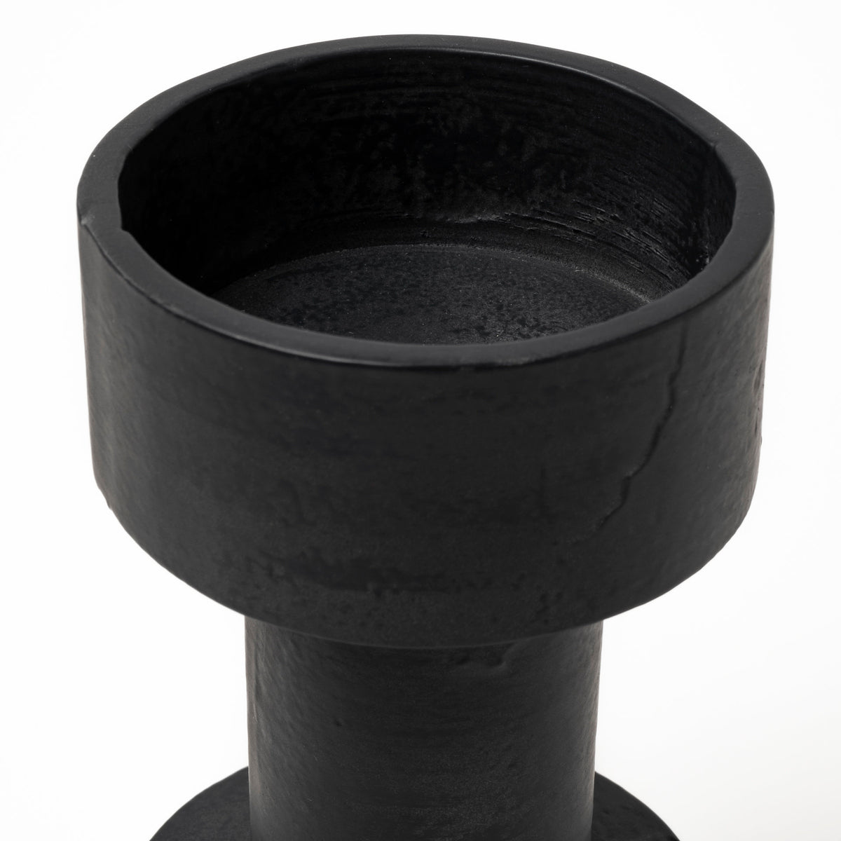 Bolton I 3.9L x 3.9W x 10.6H Black Metal Table Candle Holders-Table Candle Holders-DECOROLALA