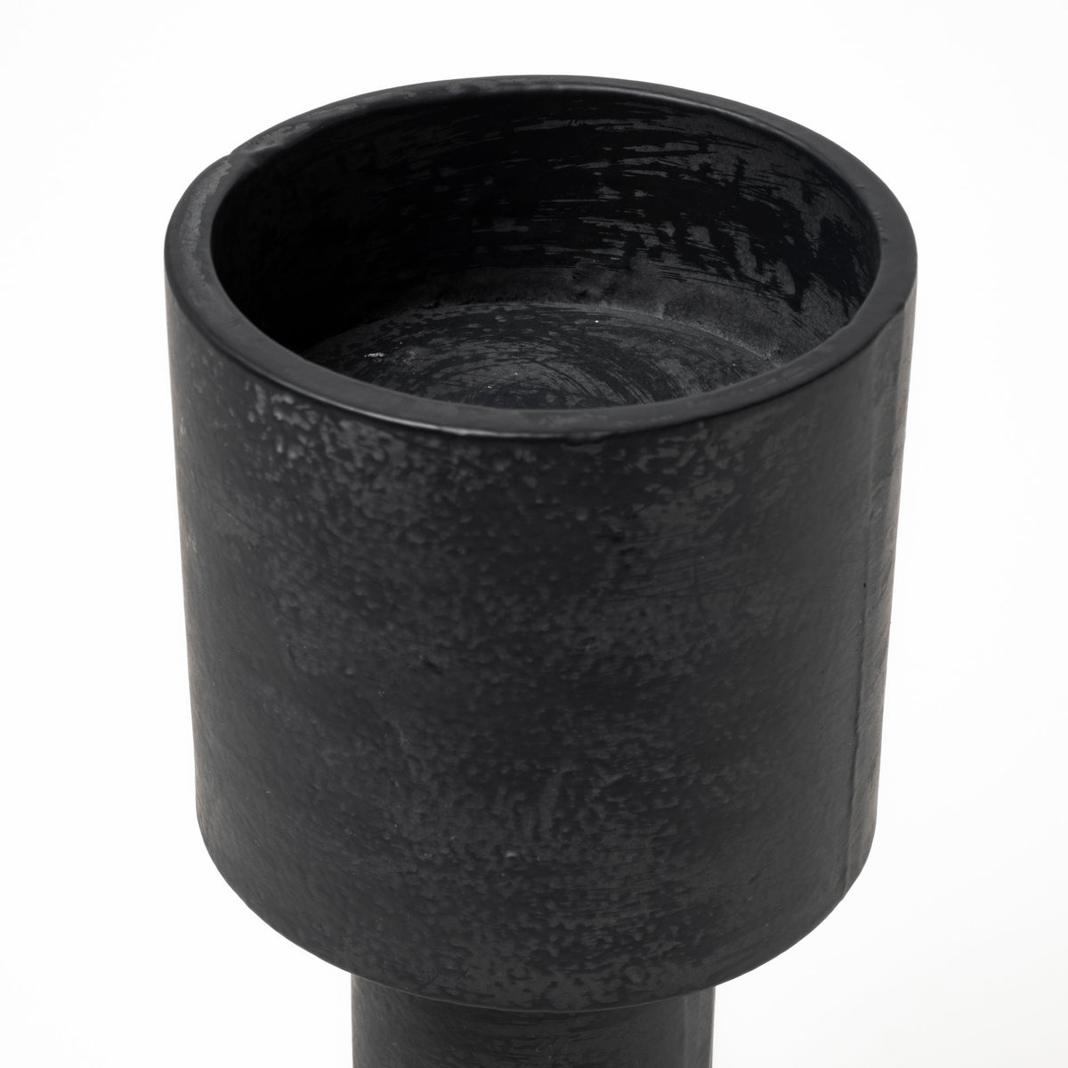 Bolton I 3.9L x 3.9W x 10.6H Black Metal Table Candle Holders-Table Candle Holders-DECOROLALA