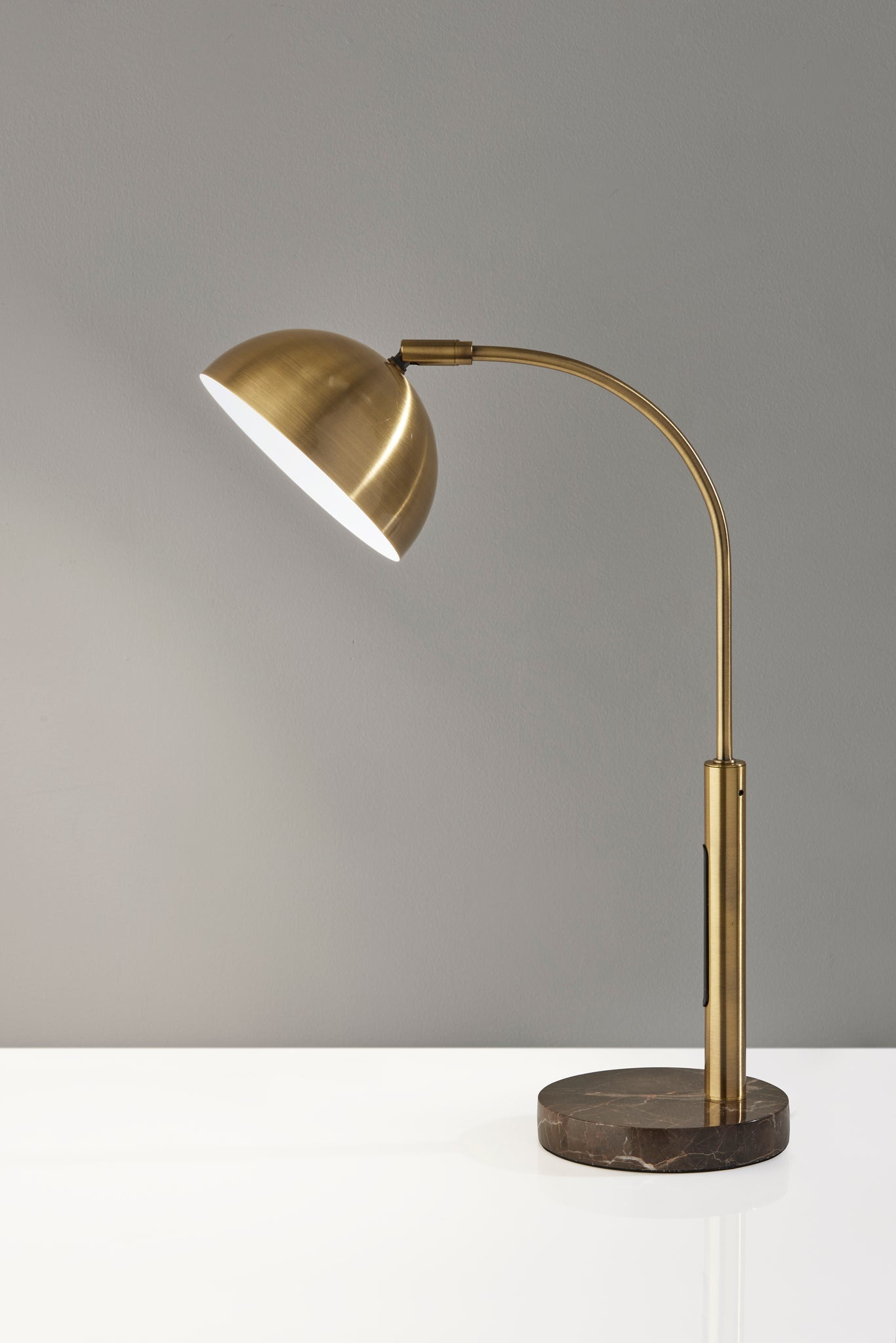 Bolton LED Desk Lamp - Touch Switch Brass Marble-Lighting-DECOROLALA