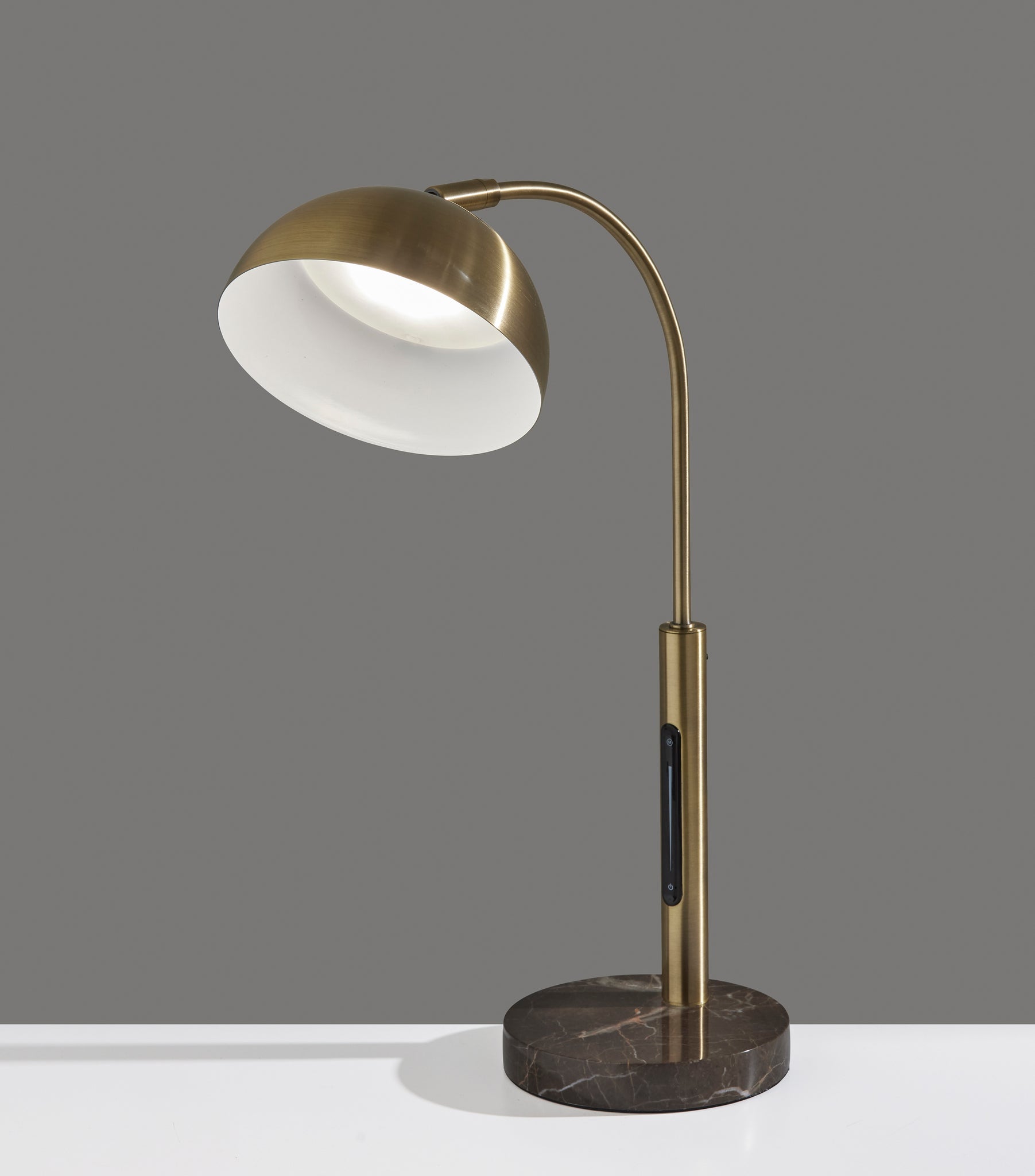 Bolton LED Desk Lamp - Touch Switch Brass Marble-Lighting-DECOROLALA