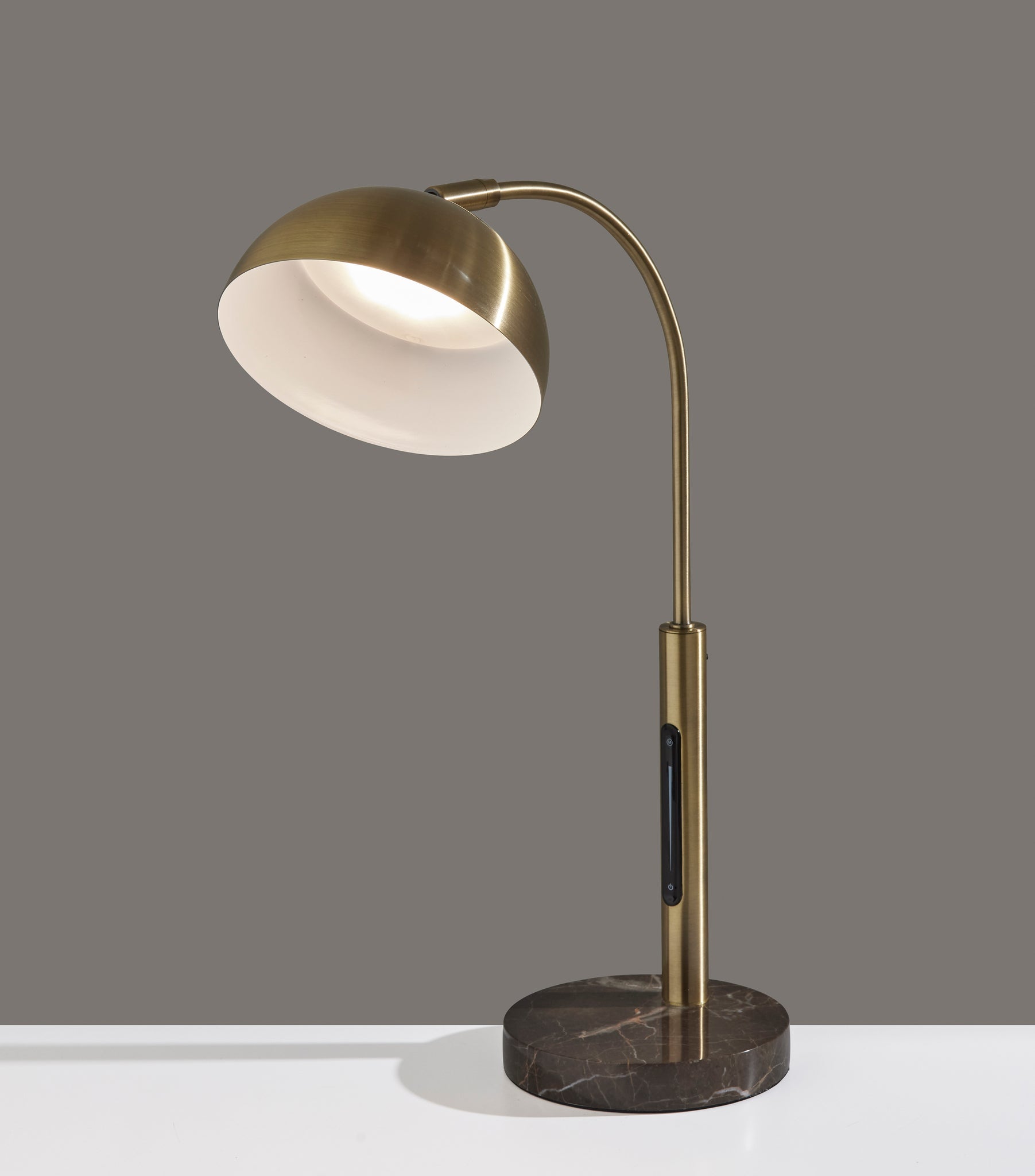Bolton LED Desk Lamp - Touch Switch Brass Marble-Lighting-DECOROLALA