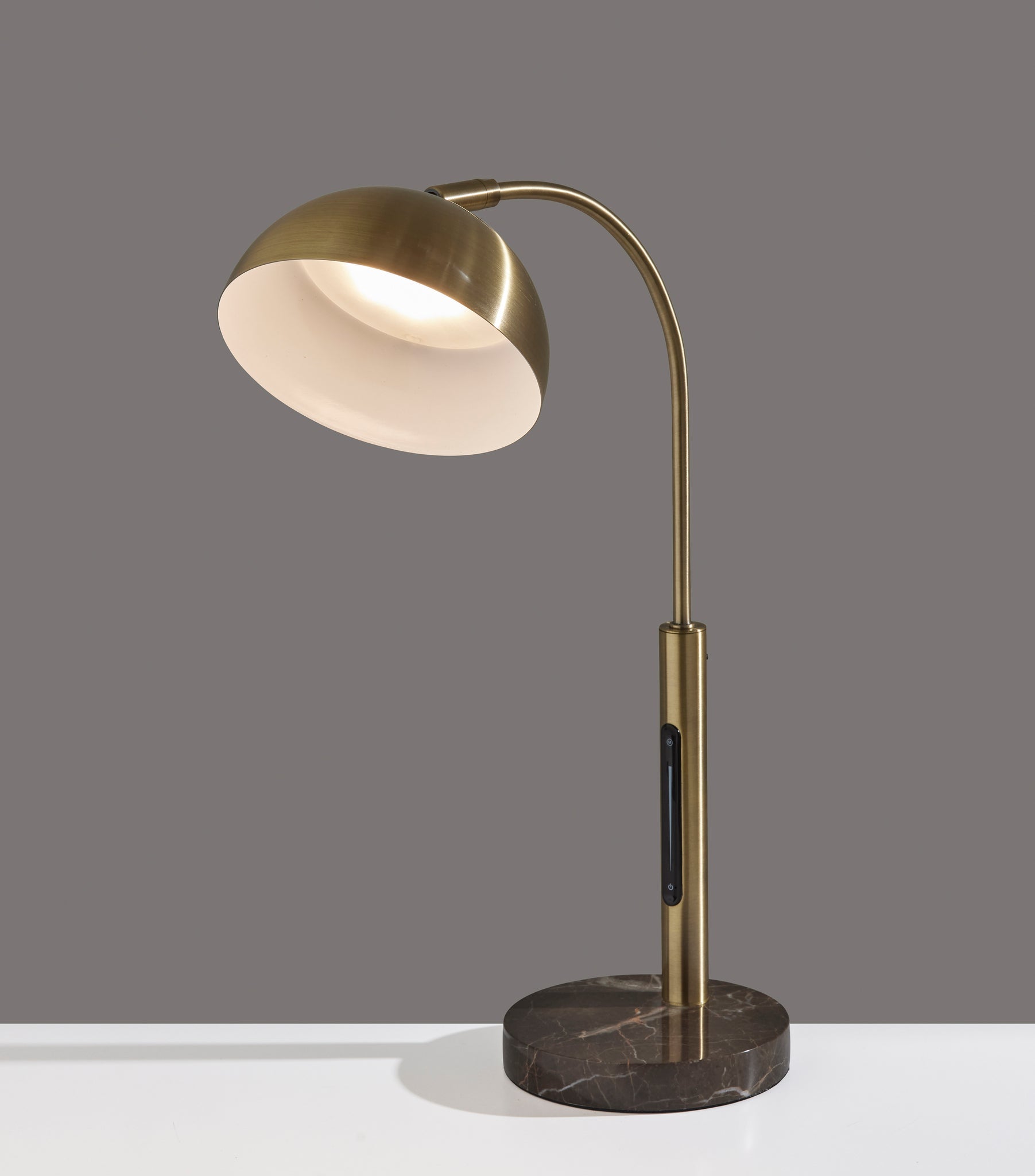 Bolton LED Desk Lamp - Touch Switch Brass Marble-Lighting-DECOROLALA