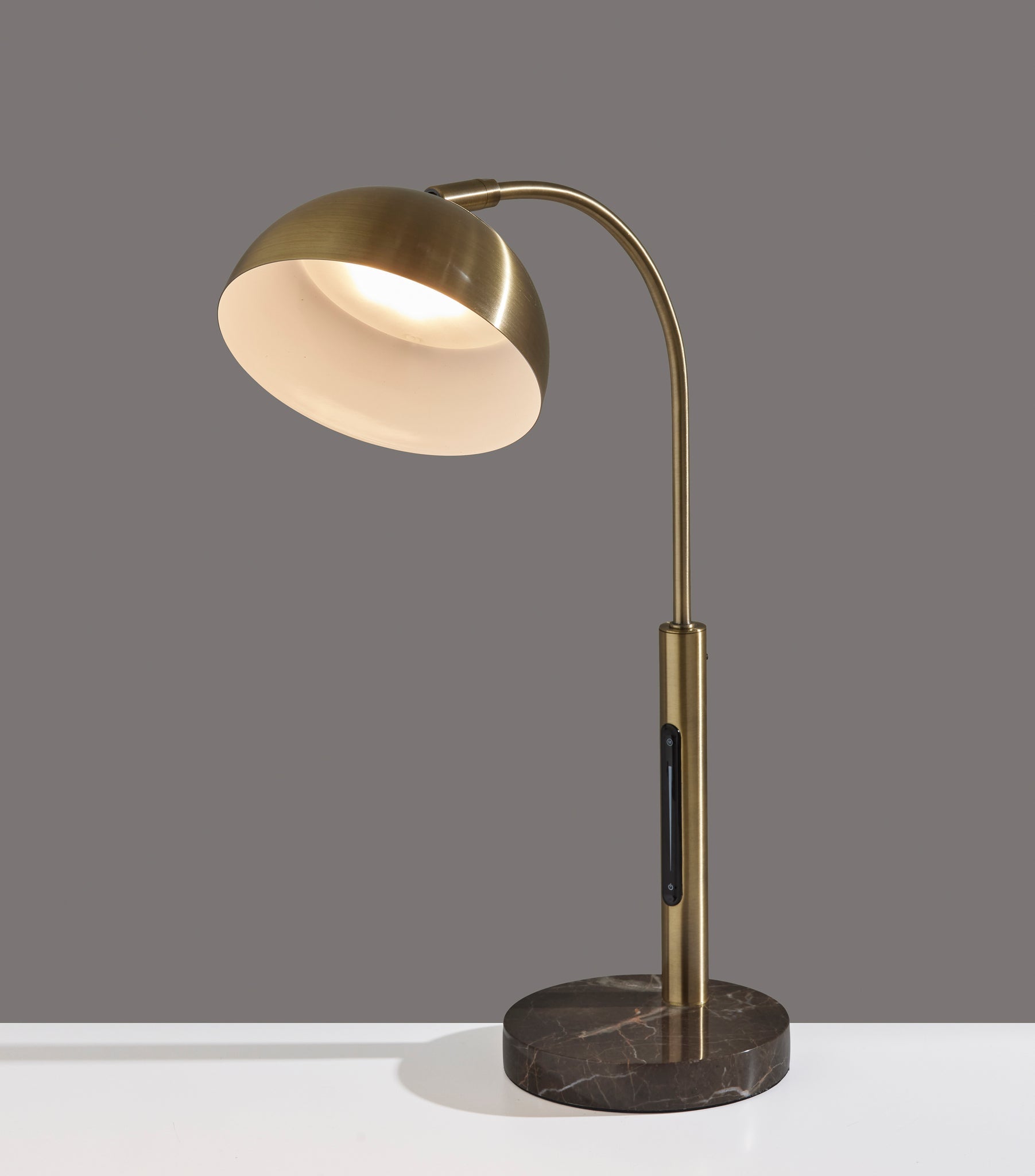 Bolton LED Desk Lamp - Touch Switch Brass Marble-Lighting-DECOROLALA