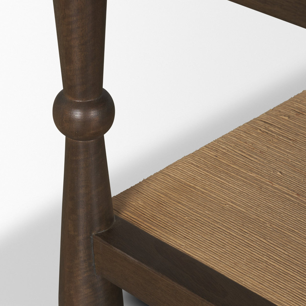 Bondi 42" Dark Brown Wood w/ Paper Rope Shelf Square Coffee Table-Coffee Tables-DECOROLALA