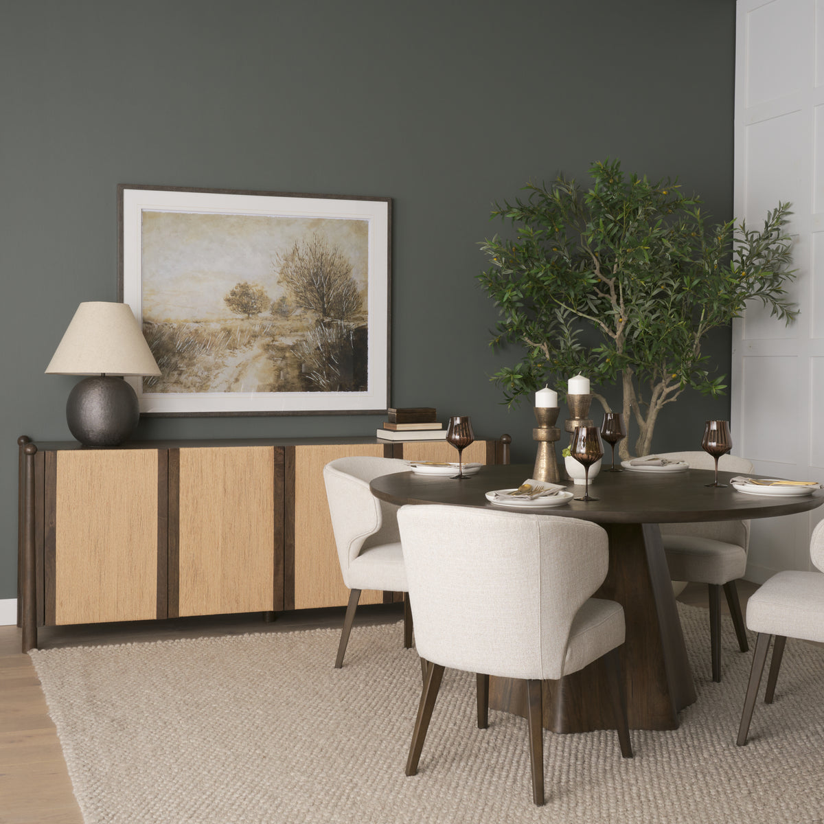 Bondi 85" Dark Brown Wood Sideboard-Sideboards & Buffets-DECOROLALA