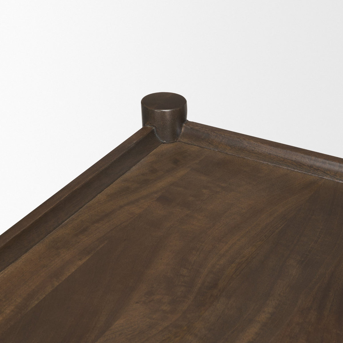 Bondi Dark Brown Wood w/ Paper Rope Shelf Console Table-Console Tables-DECOROLALA