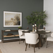 Bondi Dark Brown Wood w/ Paper Rope Shelf Console Table-Console Tables-DECOROLALA