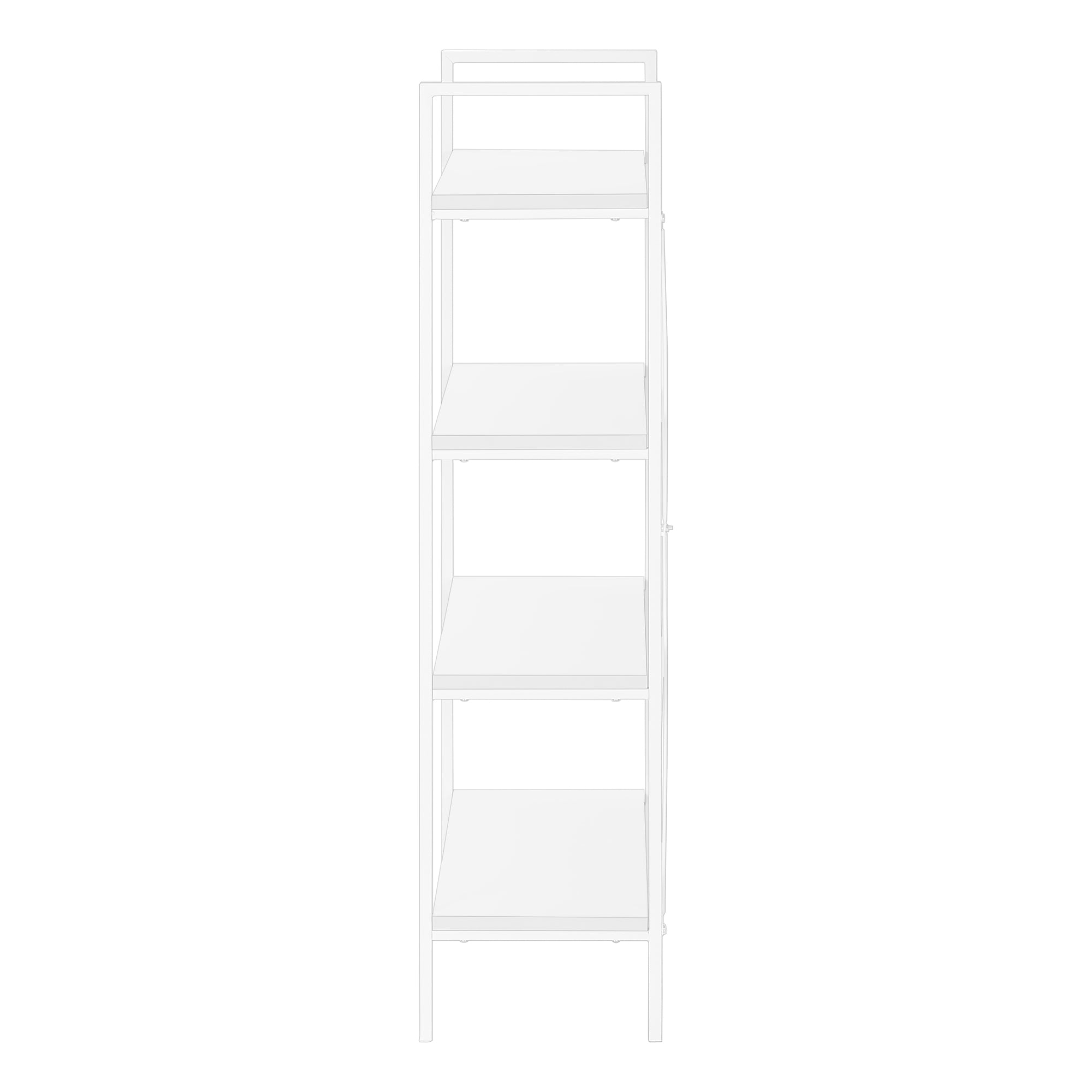 Bookcase 4-Shelf 48"H Dark Taupe Black Metal-Bookshelf-DECOROLALA