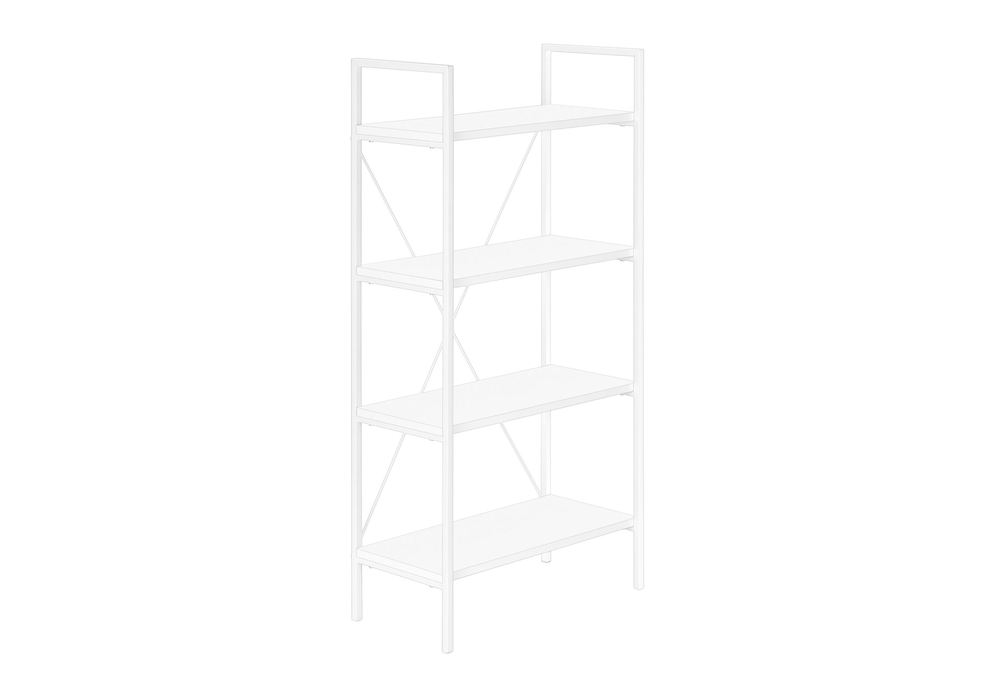 Bookcase 4-Shelf 48"H Dark Taupe Black Metal-Bookshelf-DECOROLALA