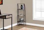 Bookcase 48"H 3-Tier Dark Taupe Black Metal-Bookshelf-DECOROLALA