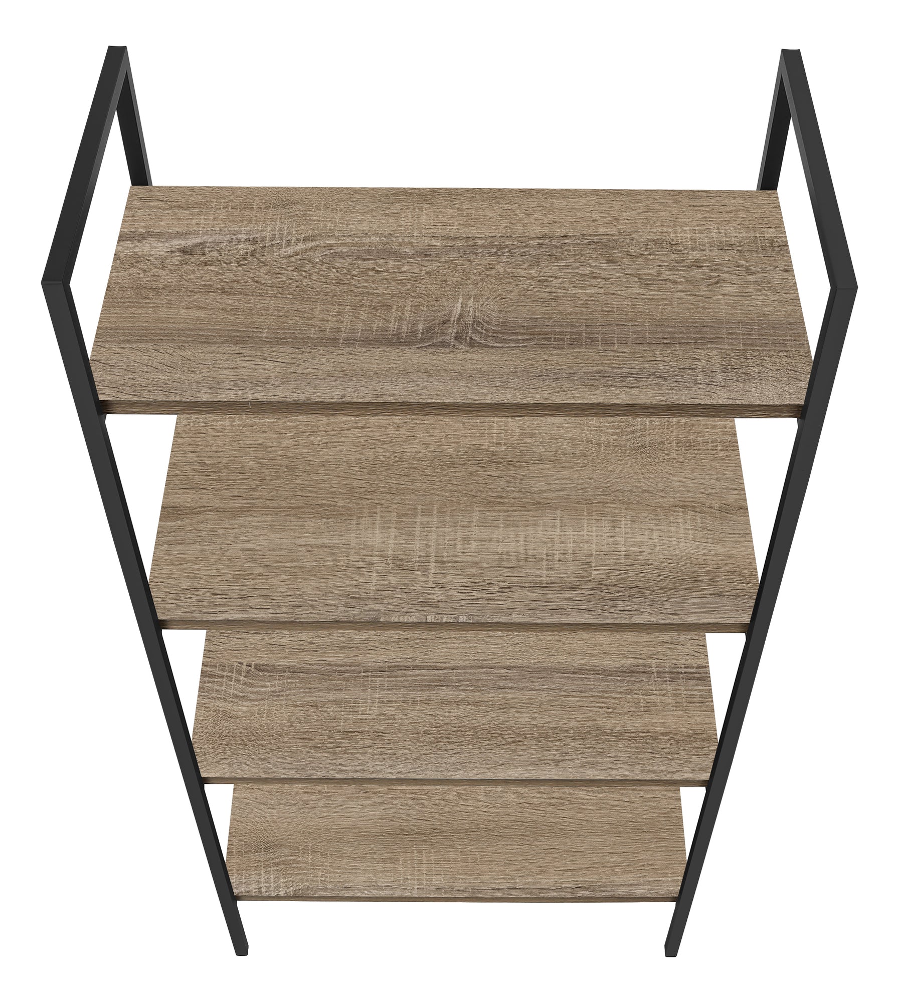 Bookcase - 48"H / Dark Taupe / Black Metal-Bookshelf-DECOROLALA