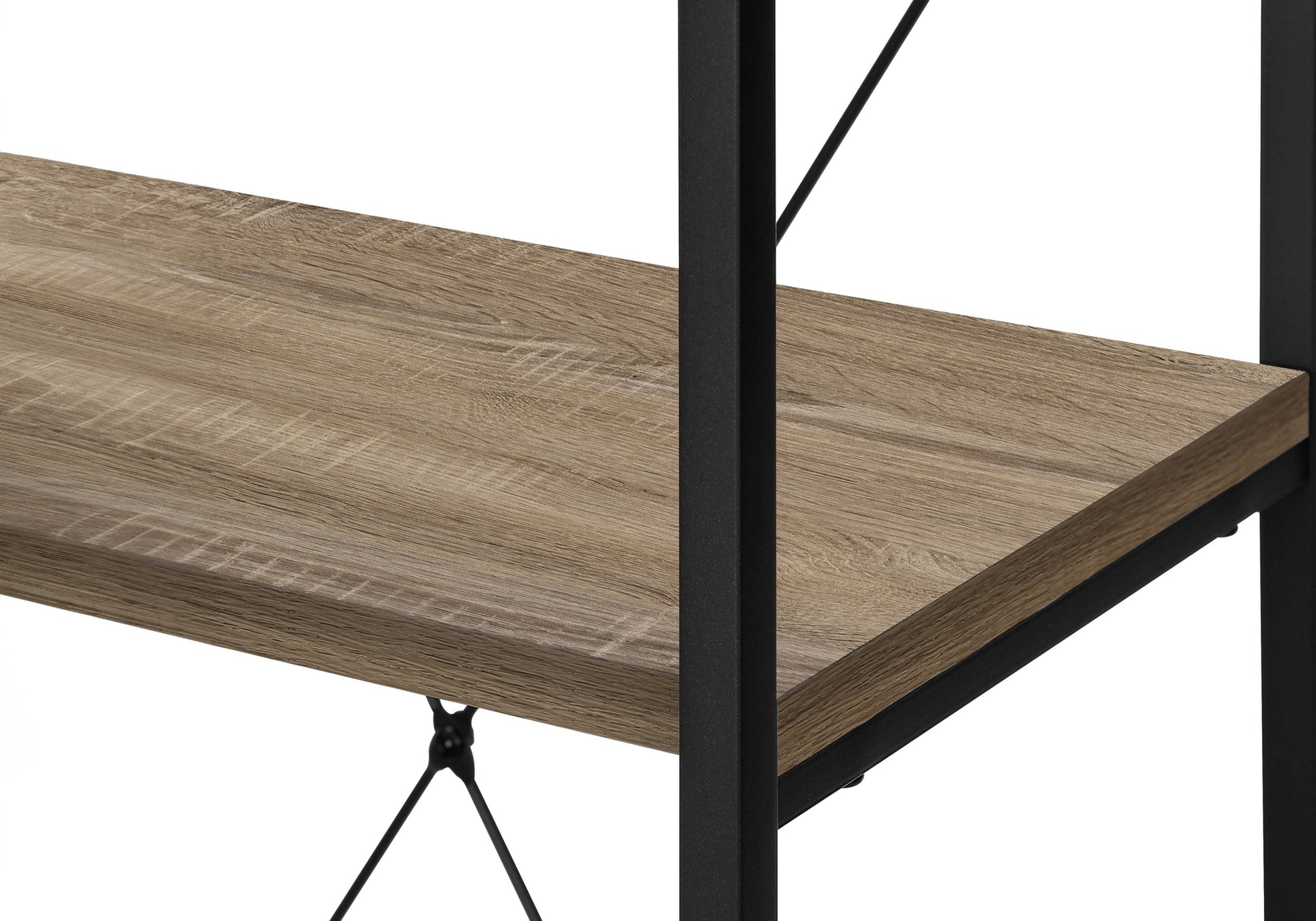 Bookcase - 48"H / Dark Taupe / Black Metal-Bookshelf-DECOROLALA