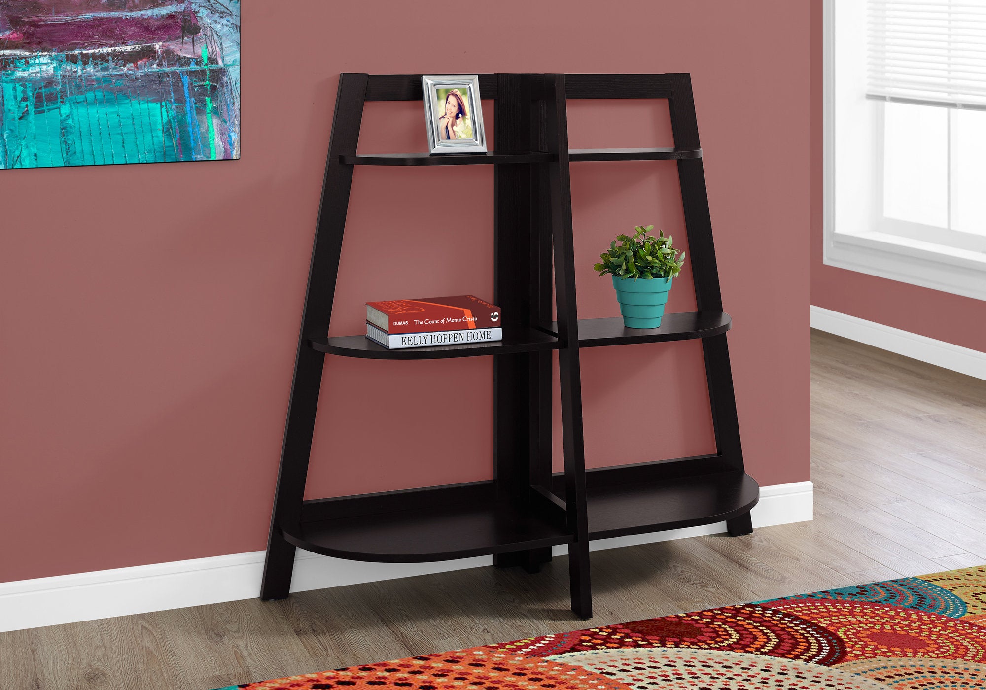 Bookcase 48"H Espresso 6-Shelf Etagere-Bookshelf-DECOROLALA