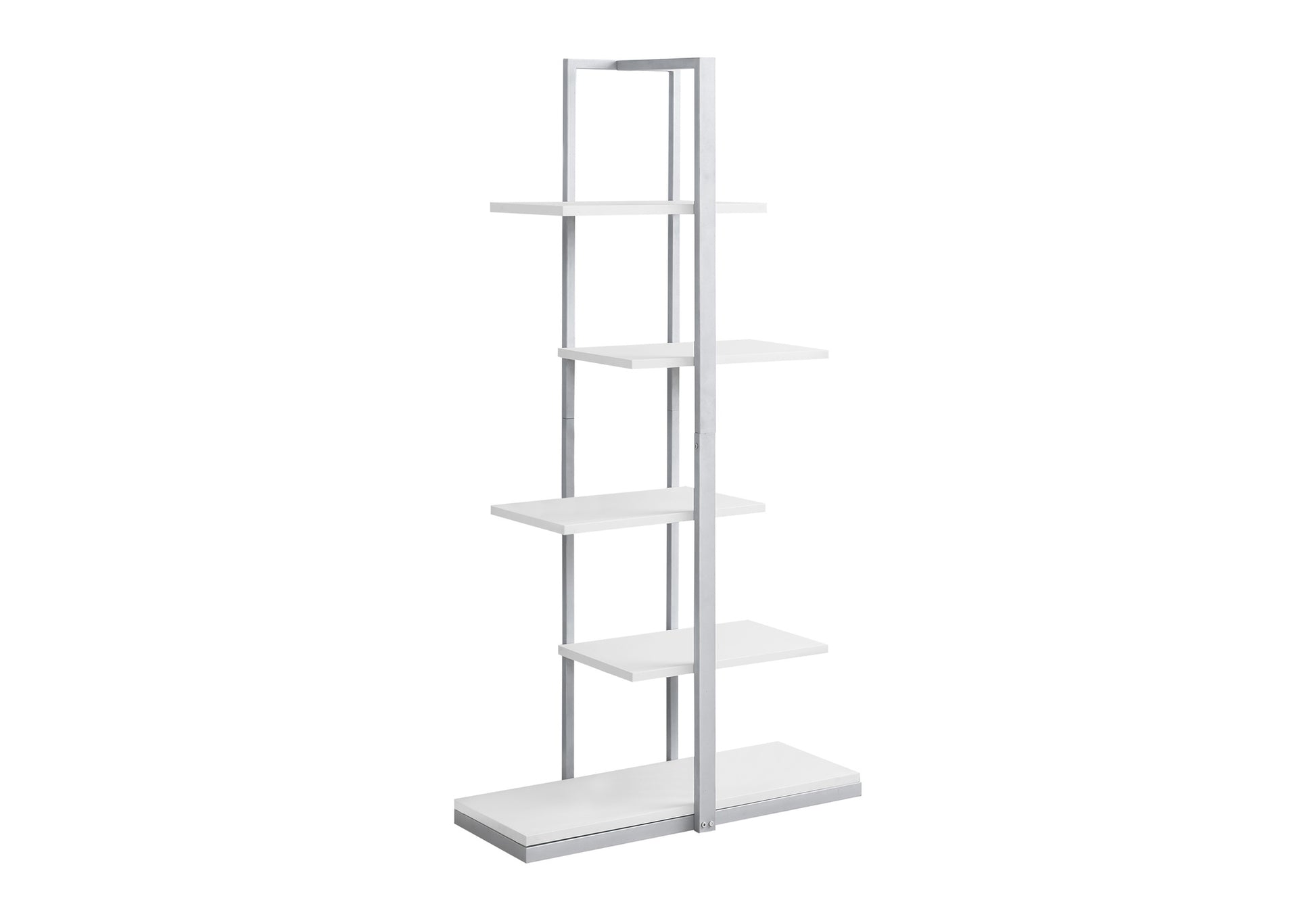 Bookcase 60"H Asymmetrical Zig-Zag Design Taupe/Black-Computer Desk-DECOROLALA