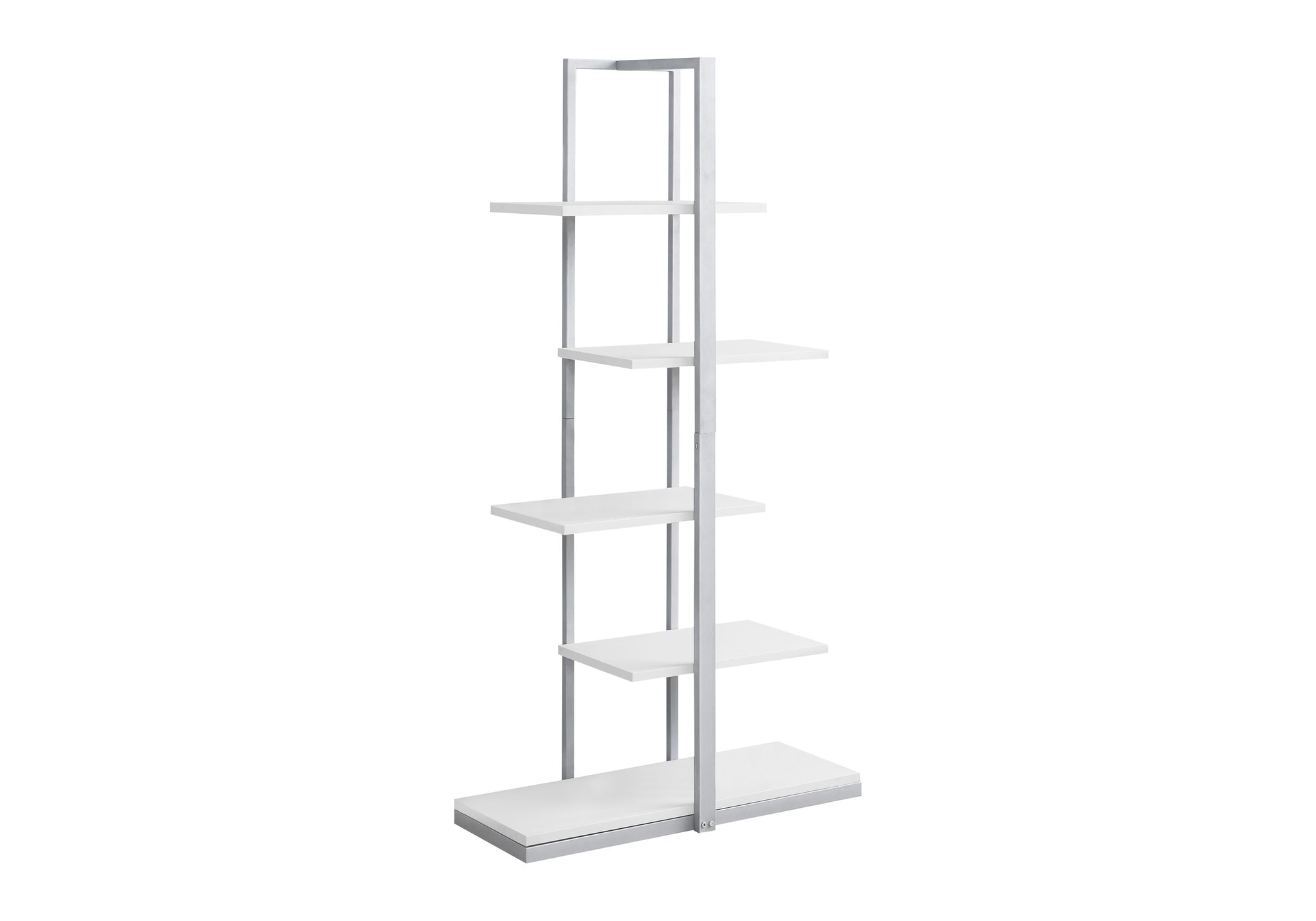 Bookcase 60"H Asymmetrical Zig-Zag Design Taupe/Black-Computer Desk-DECOROLALA