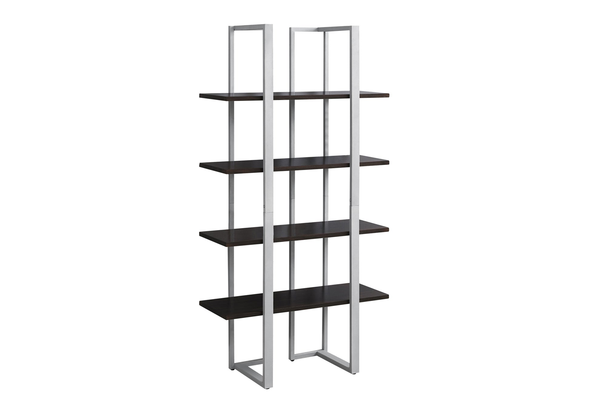 Bookcase - 60"H / Dark Taupe / Black Metal-Bookshelf-DECOROLALA
